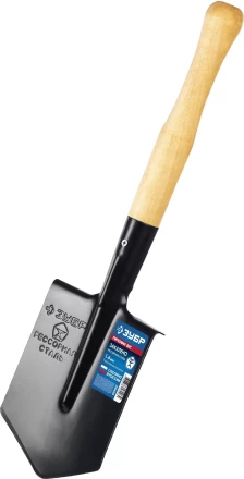 ЗУБР ПРОФИ-5С, 150х185х510мм, полотно рессорная сталь 1.6мм закалено, дерев. черенок высш. сорт, туристическая лопата, ПРОФЕССИОНАЛ (39458) купить в Екатеринбурге