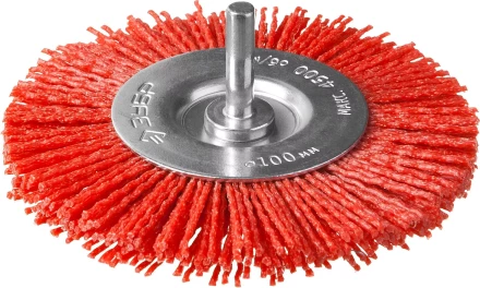 ЗУБР &quot;ПРОФЕССИОНАЛ&quot;. Щетка дисковая для дрели, нейлоновая проволока с абразивным покрытием, 100мм 35161-100_z02 купить в Екатеринбурге