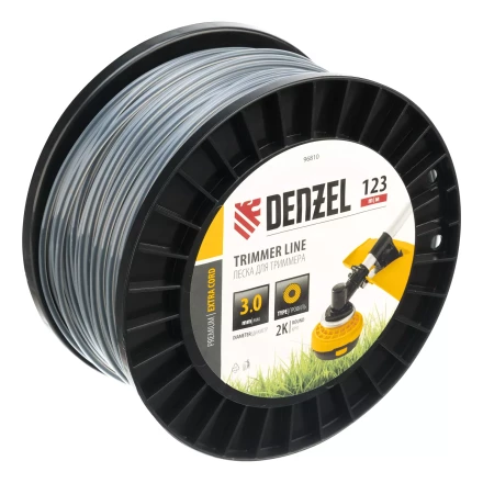 Леска для триммера двухкомпонентная круглая, 3,0мм х 123м, на DIN катушке EXTRA CORD// Denzel 96810 купить в Екатеринбурге