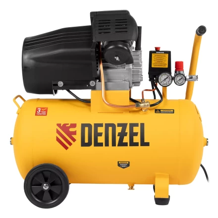 Компрессор воздушный прям. привод Denzel DCV1800/50 58168, 1,8 кВт, 50 литров, 320 л/мин купить в Екатеринбурге