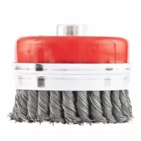 Щетка для УШМ Heavy Duty, 100 мм, М14, "чашка", крученая металлическая проволока MATRIX 74672