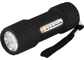 Фонарик светодиодный, чёрный корпус с мягким покрытие, 9Led, 3хААА, Stern 90510 купить в Екатеринбурге