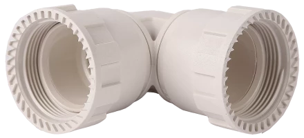 Соединитель ЗУБР &quot;ШиреФит&quot; угловой 90° &quot;накидная гайка - накидная гайка&quot;, 20мм 51497-20 купить в Екатеринбурге