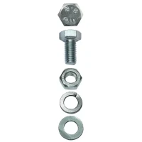 Болт ЗУБР (DIN933) в комплекте с гайкой (DIN934), шайбой (DIN125), шайбой пруж. (DIN127), M6x35мм, ТФ6, 9шт. 4-303436-06-035