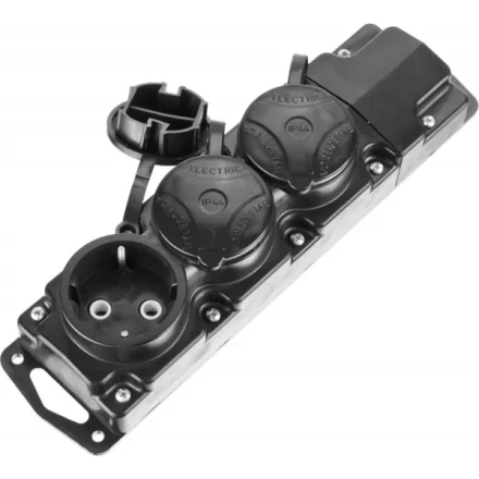 Колодка СИБИН для удлинителя, 3 гнезда, заземление, защитные крышки, IP44, макс мощность 3500Вт 55114-3 купить в Екатеринбурге