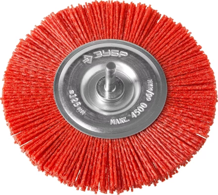 ЗУБР &quot;ПРОФЕССИОНАЛ&quot;. Щетка дисковая для дрели, нейлоновая проволока с абразивным покрытием, 125мм 35161-125_z02 купить в Екатеринбурге