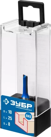 ЗУБР 10 x 25 мм, хвостовик 8 мм, фреза пазовая прямая, Профессионал (28753-10-25) купить в Екатеринбурге