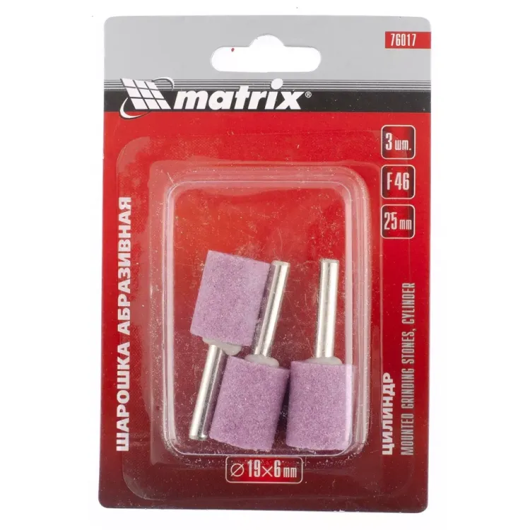 Шарошка абразивная цилиндр 10 x 20 x 3 мм F80 3 штуки MATRIX 76018 купить в Екатеринбурге