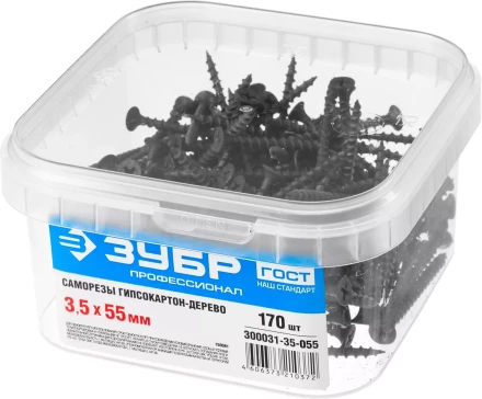 Саморезы ЗУБР СГД 16 х 3.5 мм фосфатированное покрытие 1000 шт Профессионал 300031-35-016 купить в Екатеринбурге