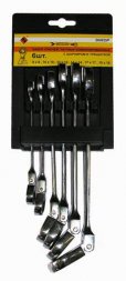 Набор ключей комбинированных с шарниром и трещоткой 6 штук 26425