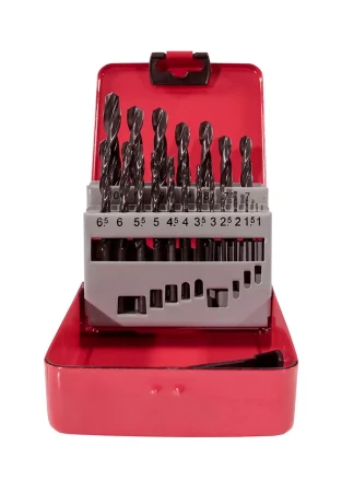 Набор сверл для металла HSS Ф1-10 мм шаг 0,5 мм 19 штук металлический футляр VMX 511623 купить в Екатеринбурге