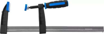 Струбцина ЗУБР &quot;ПРОФЕССИОНАЛ&quot;, тип &quot;F&quot;, двухкомпонентная ручка, стальная закаленная рейка, 80х300мм 32155-080-300 купить в Екатеринбурге