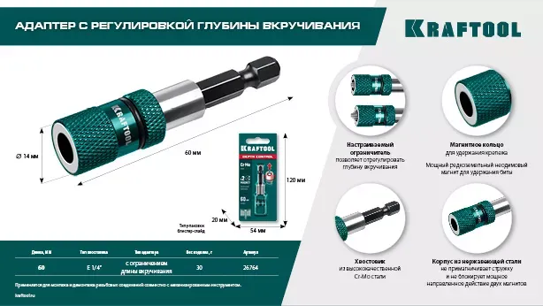 Адаптеры для бит с ограничителем 26764 купить в Екатеринбурге