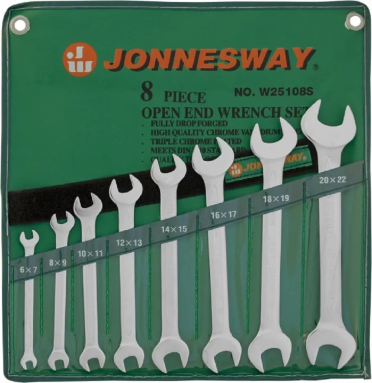 Набор ключей рожковых 6-22мм 8предметов Jonnesway W25108S 47336 купить в Екатеринбурге