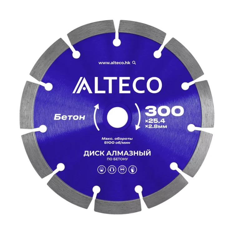 Диск алмазный по бетону ALTECO 300x25.4x2.8 мм 66520 купить в Екатеринбурге