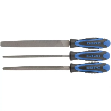 Набор напильников 200 мм 3шт двухкомпонентная рукоятка БАРС 15852 купить в Екатеринбурге