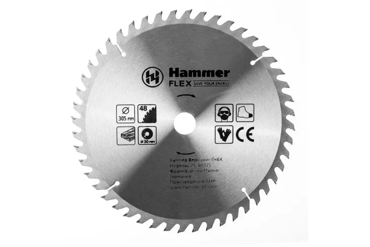 Диск пильный твердосплавный HAMMER Ф305х30мм 48зуб. купить в Екатеринбурге