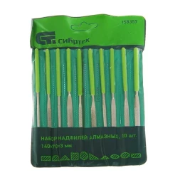 Набор надфилей алмазных 140х70х3 10 штук СИБРТЕХ 158357