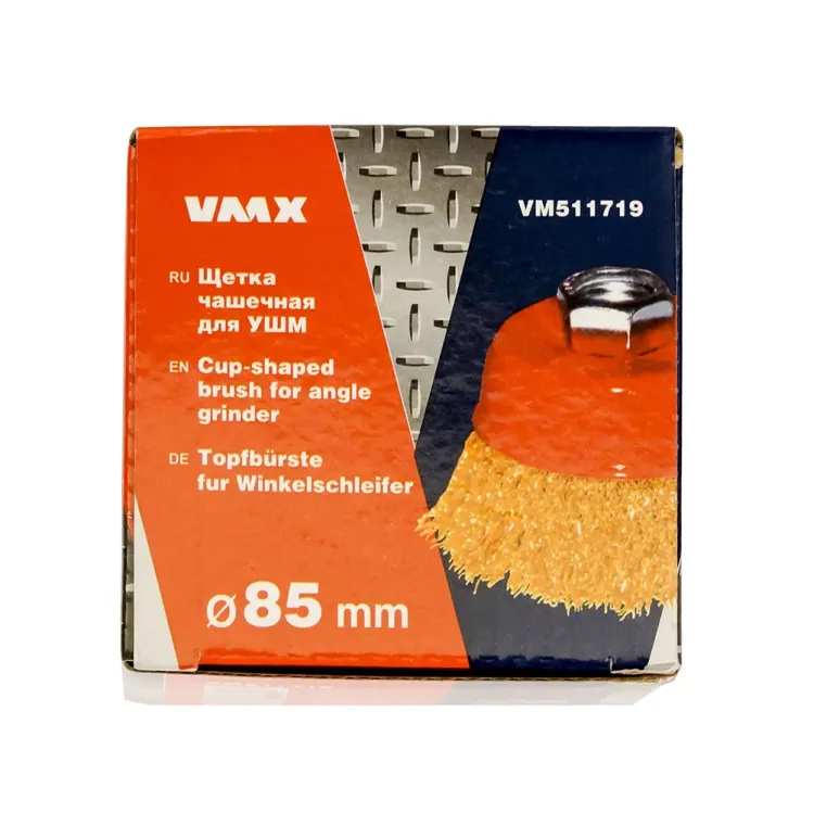 Щетка для УШМ М14/85 мм чашечная сталь прямая VMX 511719 купить в Екатеринбурге