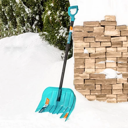 Лопата для уборки снега поликарбонат Palisad 61690, 460х400х1400 мм, алюминиевый черенок, LUXE купить в Екатеринбурге