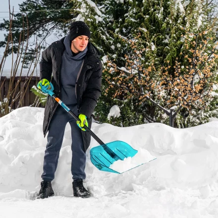Лопата для уборки снега поликарбонат Palisad 61690, 460х400х1400 мм, алюминиевый черенок, LUXE купить в Екатеринбурге