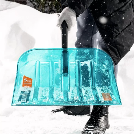 Лопата для уборки снега поликарбонат Palisad 61690, 460х400х1400 мм, алюминиевый черенок, LUXE купить в Екатеринбурге