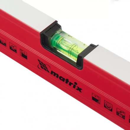 Уровень алюминиевый магнитный 2000 мм фрезерованный 3 глазка 1 зеркальный усиленный  MATRIX 34720 купить в Екатеринбурге