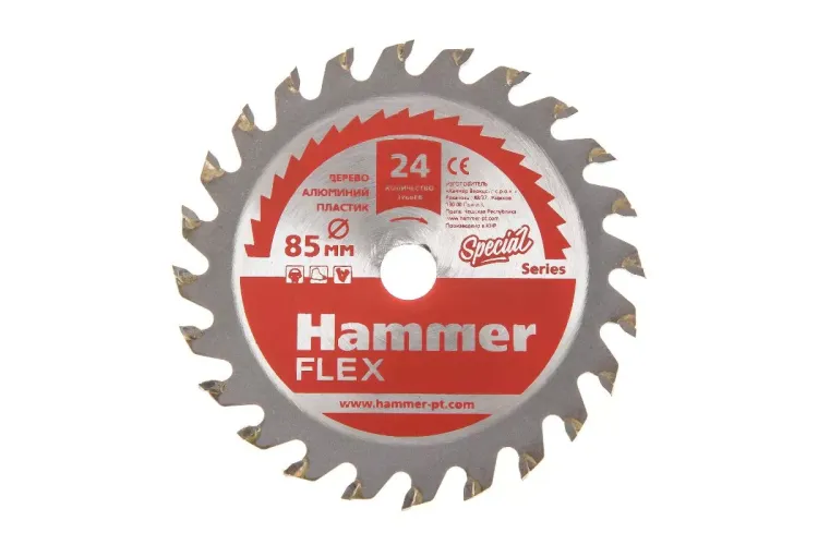 Диск пильный твердосплавный HAMMER Ф85х10мм 24зуб. (205-133) купить в Екатеринбурге