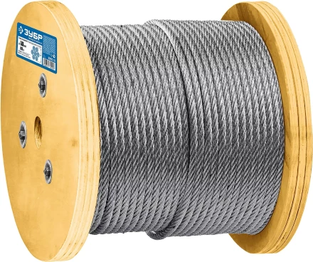 ЗУБР DIN 3066, свивка 6 х 37 + IWR, 10 мм, L 60 м, грузоподъемный стальной трос, Профессионал (30417-10) купить в Екатеринбурге