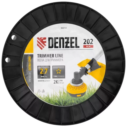 Леска для триммера двухкомпонентная звезда, 2,7мм х 202м, на DIN катушке EXTRA CORD// Denzel 96814 купить в Екатеринбурге