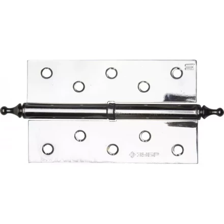 Петля дверная разъемная ЗУБР &quot;ЭКСПЕРТ&quot;, 1 подшипник, цвет хром (CP), правая, с крепежом, 125х75х2,5мм, 2 шт 37605-125-2R купить в Екатеринбурге