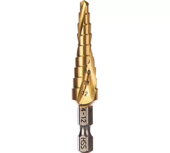 Сверло ступенчатое HSS-TiN с спиральным желобком, 4-12x65, 1/4" (Makita D-40179) купить в Екатеринбурге