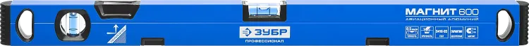 Уровень усиленный магнитный с зеркальным глазком серия ПРОФЕССИОНАЛ ЗУБР ПРО-М 400 мм купить в Екатеринбурге