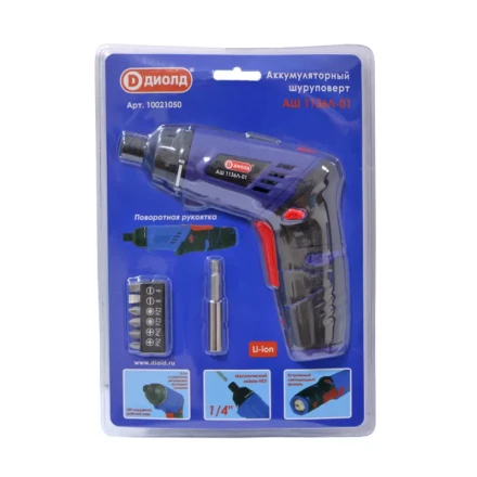 Аккумуляторный шуруповерт (отвертка) Диолд АШ 1136Л-01 купить в Екатеринбурге