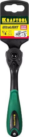 Трещотка для торцовых головок KRAFTOOL &quot;EXPERT&quot;, Сr-V сталь, 72 зубца, пластиковое покрытие, 1/4&quot; 27796-1/4_z02 купить в Екатеринбурге