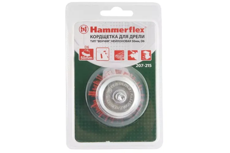 Кордщетка HAMMER чаша 50мм для дрели нейлон (207-215) купить в Екатеринбурге