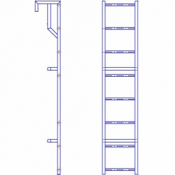 Лестница навесная алюминиевая для полувагонов УСЦ ЛНАп-1,5
