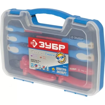 Набор ЗУБР "ПРОФЕССИОНАЛ": Губцевый инструмент, диэлектрический, высоковольтный до ~1000В, 7предм 2214-H7_z01 купить в Екатеринбурге