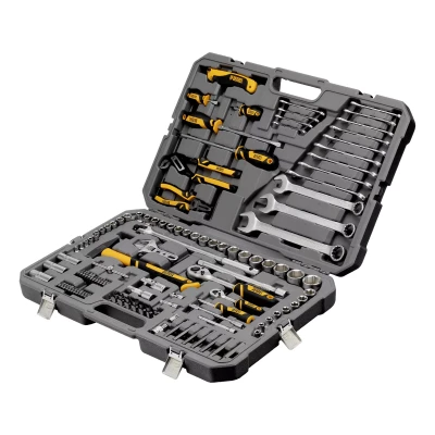Набор инструментов Denzel 15804, 1/2", 1/4", CrV, S2, пластиковый кейс, 122 предмета