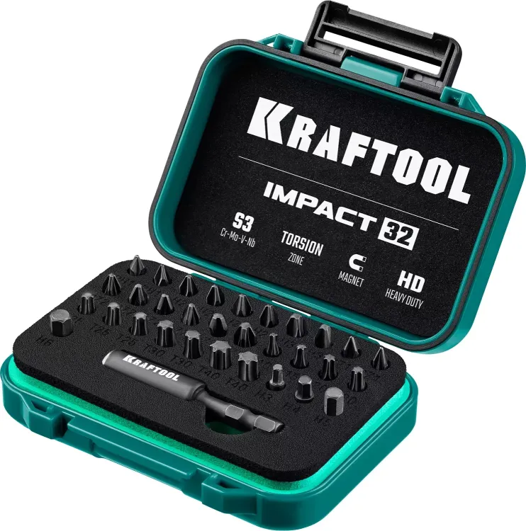Набор ударных торсионных бит KRAFTOOL Impact, Cr-Mo-V-Nb сталь 26066-H32 купить в Екатеринбурге