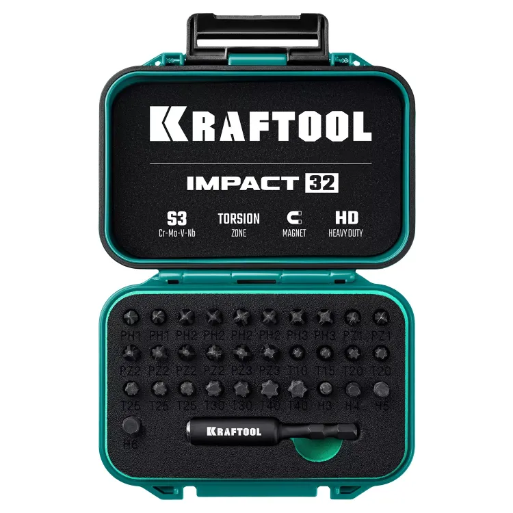 Набор ударных торсионных бит KRAFTOOL Impact, Cr-Mo-V-Nb сталь 26066-H32 купить в Екатеринбурге