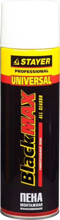 Пена "BlackMAX" монтажная, адаптерная, всесезонная, 500мл, STAYER 41130 купить в Екатеринбурге