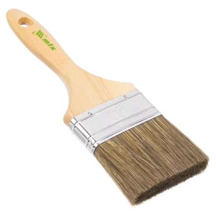 Кисть плоская &quot;Евро&quot; 3&quot;, смешанная щетина, деревянная ручка MTX 83081 купить в Екатеринбурге