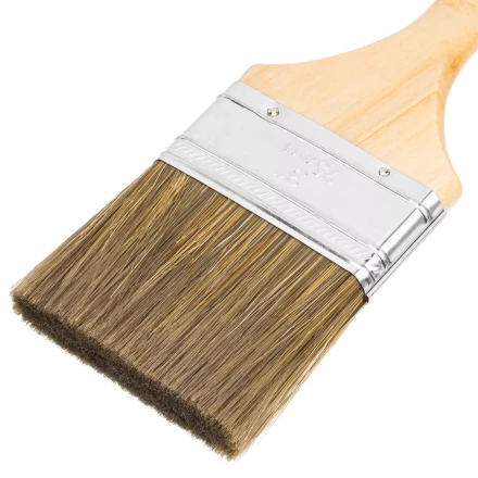 Кисть плоская &quot;Евро&quot; 3&quot;, смешанная щетина, деревянная ручка MTX 83081 купить в Екатеринбурге