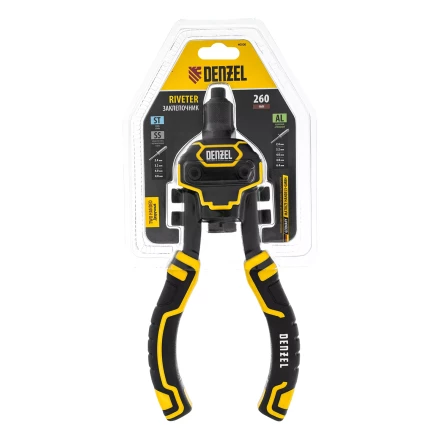 Заклепочник двуручный, заклепки 2,4-3,2-4,0-4,8-6,4 мм Denzel 40500 купить в Екатеринбурге