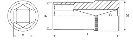 Головка торцевая глубокая 1/2&quot;DR 10 мм S04HD4110 Jonnesway 47233 купить в Екатеринбурге