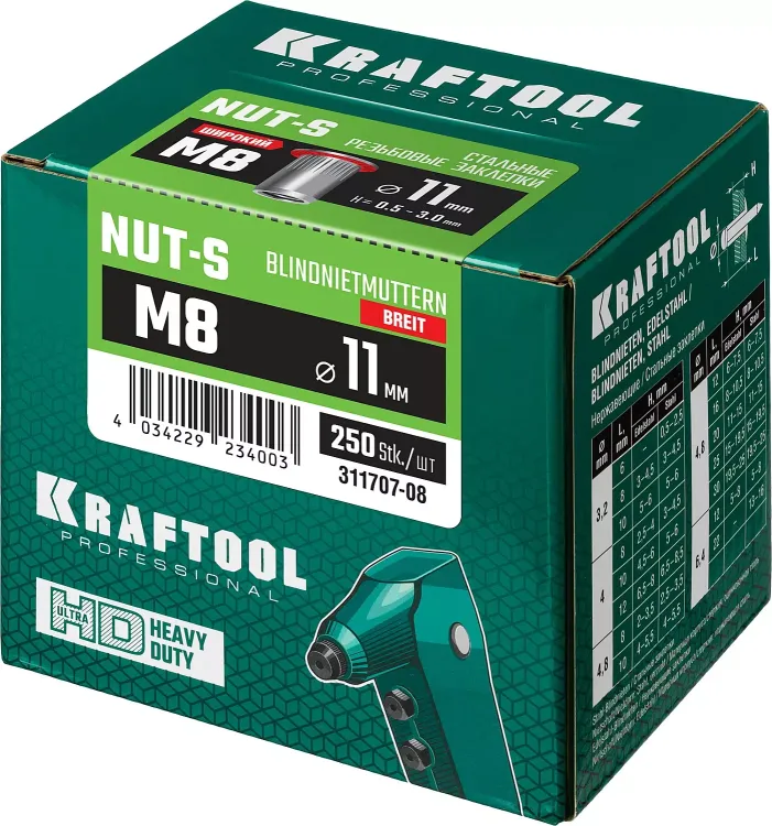 Заклепки резьбовые KRAFTOOL 311707-08 купить в Екатеринбурге