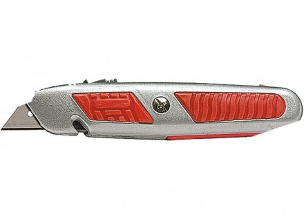 Нож 18 мм выдвижное трапециевидное лезвие отделение для лезвий металлический корпус MATRIX MASTER 78967 купить в Екатеринбурге
