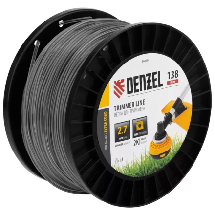 Леска для триммера двухкомпонентная квадрат, 2,7мм х 138м, на DIN катушке EXTRA CORD// Denzel 96819 купить в Екатеринбурге