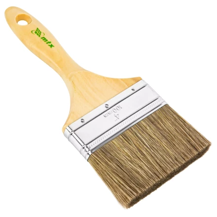 Кисть плоская &quot;Евро&quot; 4&quot;, смешанная щетина, деревянная ручка MTX 83082 купить в Екатеринбурге